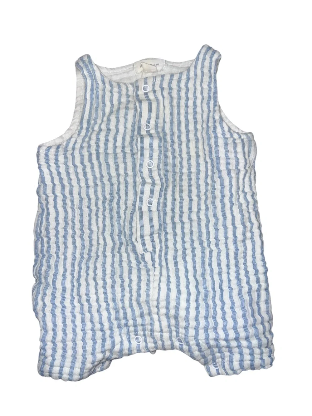 Angel Dear Blue & White Striped Quilted Baby Romper